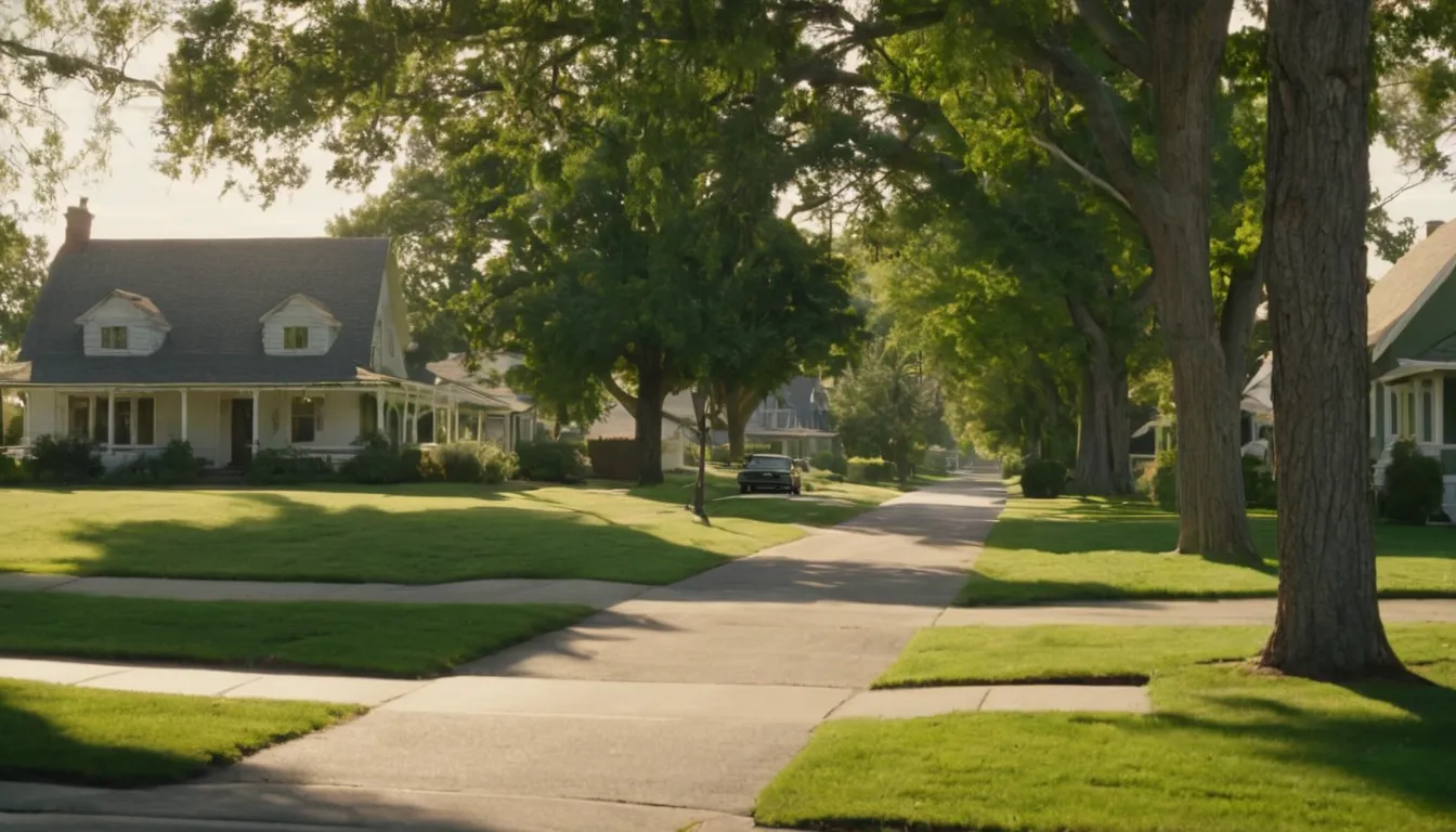 Older frame homes and bungalows on a quiet street in Clayton
